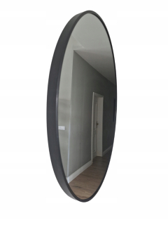 Kúpeľňové zrkadlo - Nástenné zrkadlo, kruh, kovový rám, 900 x 900 mm